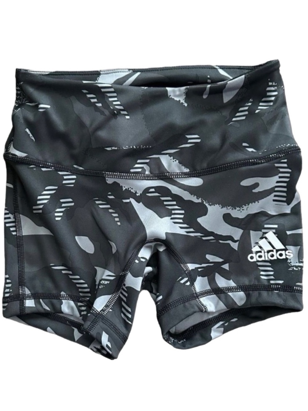 adidas NWT 4" Camo Volleyball Short Tights Gray Black 2XS GR9673 Aeroready